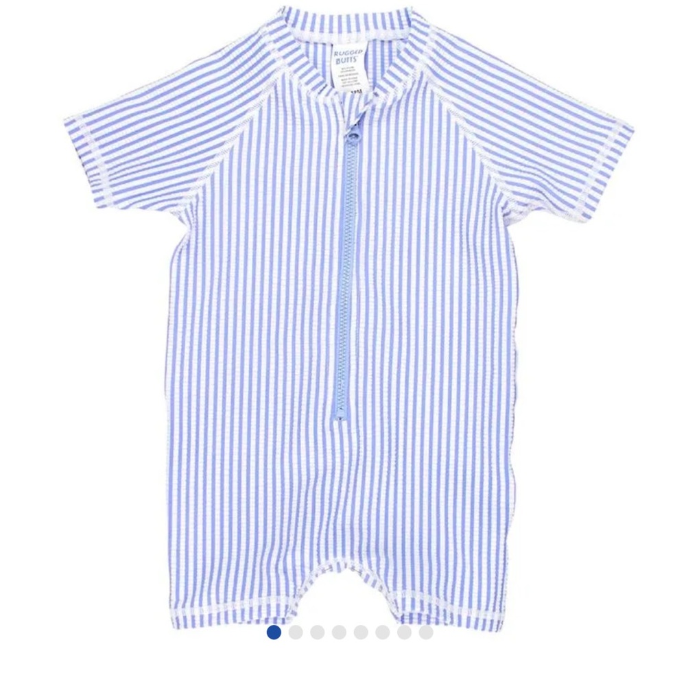 Rugged Butts Short Sleeve One Piece Seersucker Rash Guard
